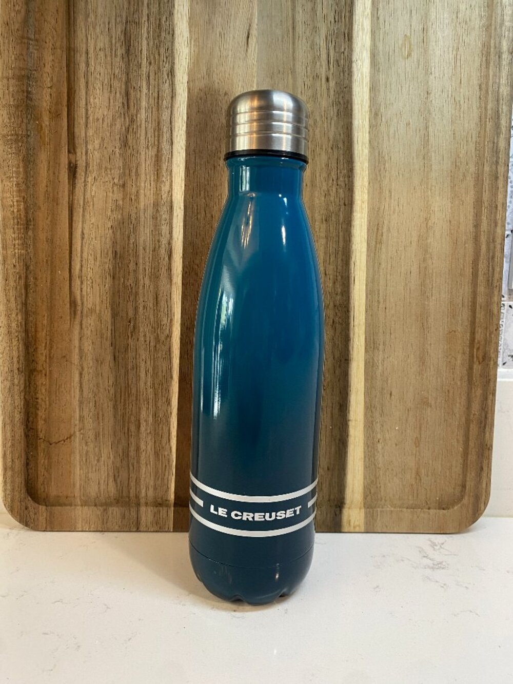 Le Creuset Hydration Bottle 500ml 17oz Deep Teal Stainless Steel Water NEW